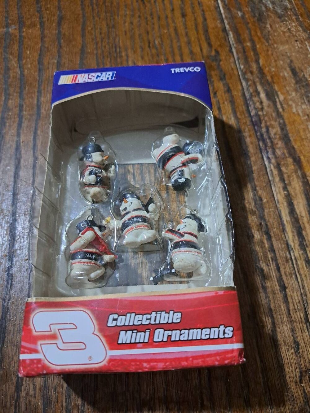 Vintage Trevco Nascar #3 Dale Earnhardt Snowmen Pit Crew Mini Ornaments